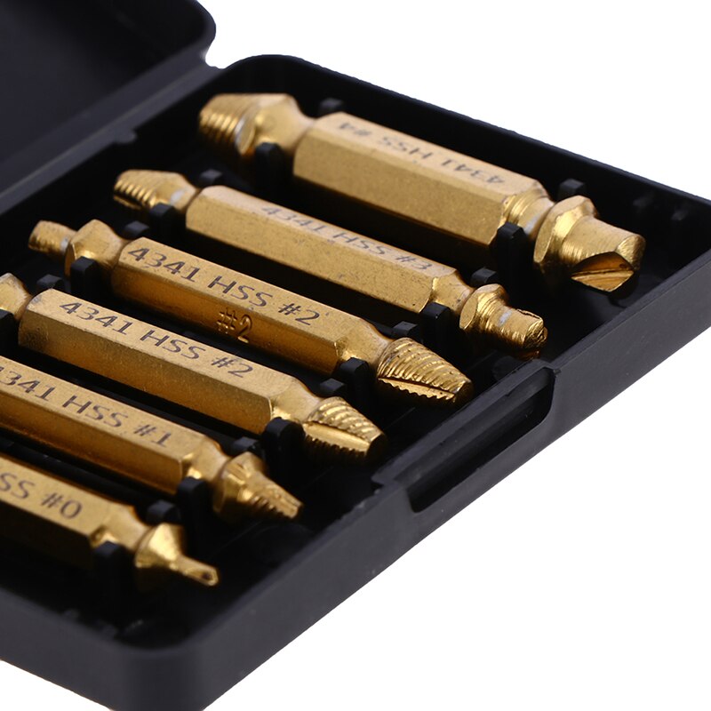 6pcs Damaged Screw Extractor Speed Out Drill Bits Removal Tool Broken Bolt Remover Deburrer