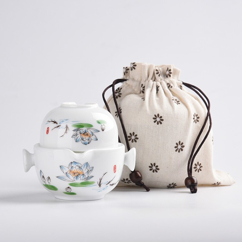 Tea set Include 1 Pot 1 Cup gaiwan,Beautiful and easy teapot kettle and teacup,Travel kettle