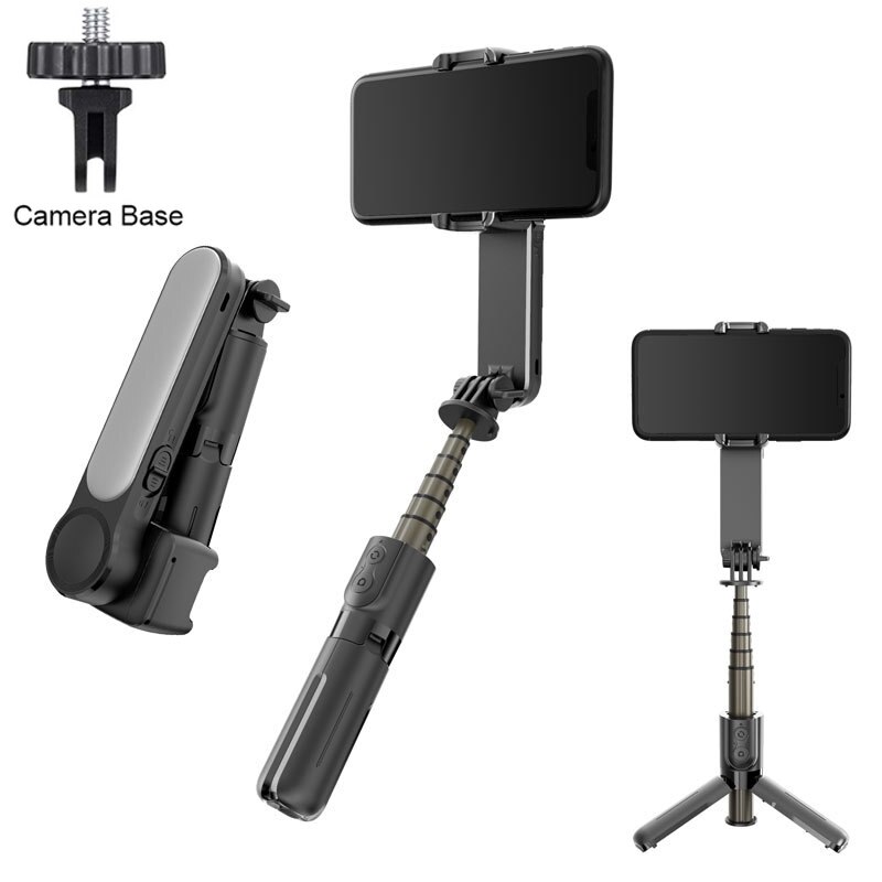 Gimbal Stabilizer Voor Mobiele Telefoon Mobiele Mobiele Smartphone Actie Camera Cam Handvat Grip Selfie Stick Video Statief Telescopische: Style A Black