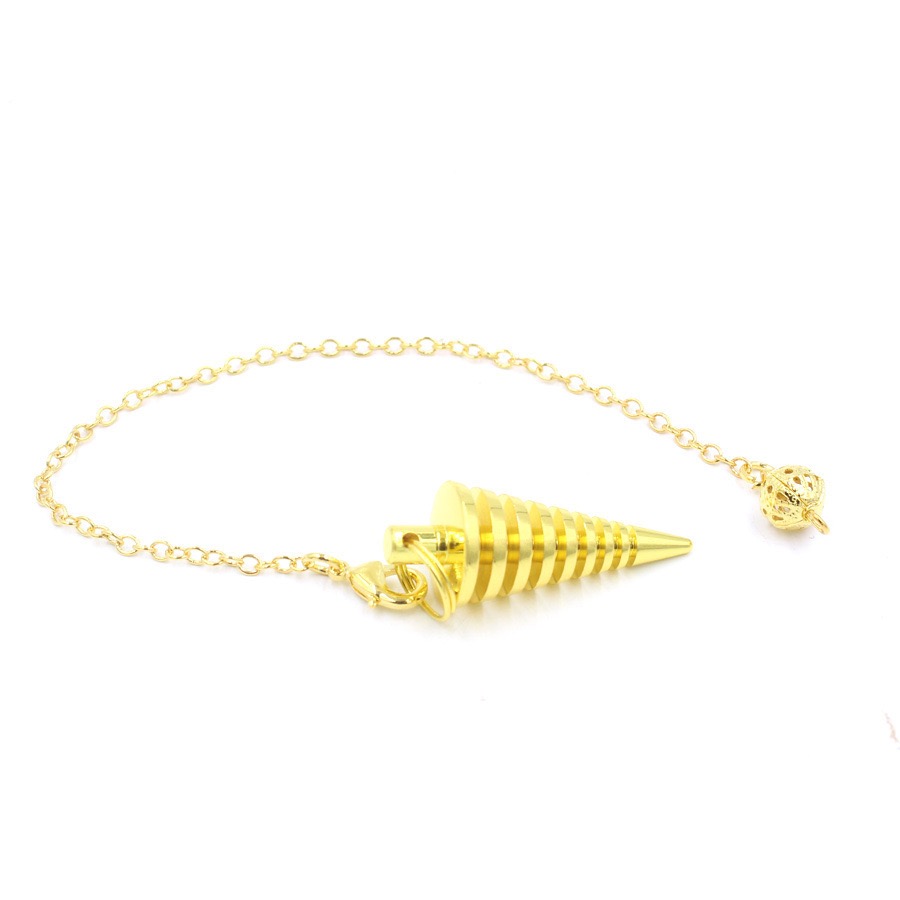 100%  koperen metalen pendel voor waarzeggerij, wichelarij, reiki, spirituele antwoorden, metafysische esoterische pendel  x024: Lichtgeelgouden kleur