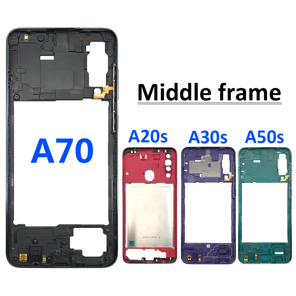 Per Samsung Galaxy A20S A30S custodia cornice centrale + tasti laterali pulsanti di accensione e Volume sostituzione per Samsung A50S A20 A70