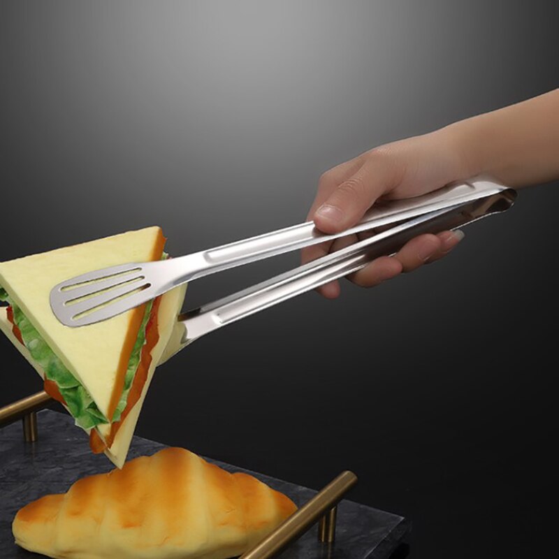 Stainless Steel Kitchen Tongs Metal BBQ Tongs Salad Bread Spaghetti Serving Tong