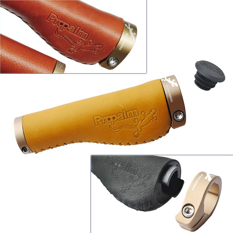 Fiets Grip Vintage Lederen Vlees Bal Vervormd Grip Comfortabele Fiets Accessoires Fiets Mountainbike Lederen Grip