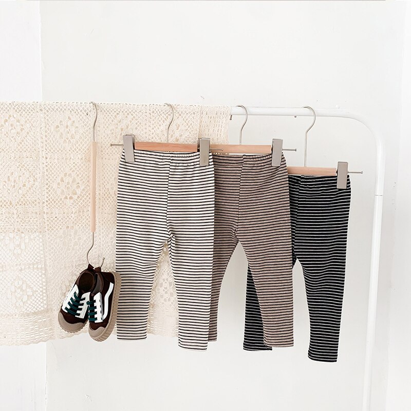 Nuova primavera e autunno neonate e ragazzi collant Leggings elastici a righe bambino vestiti per bambini pantaloni coreani 0-24 mesi