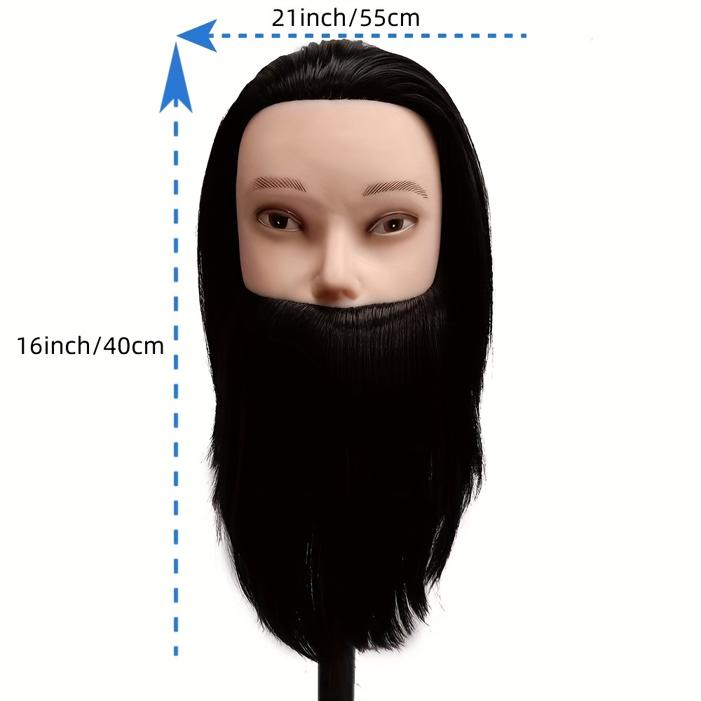Male Model Head Compound Fibre Silk Hairdresser Styling Training Head Mould Beauty Doll Hair For Practice Cutting Braiding With