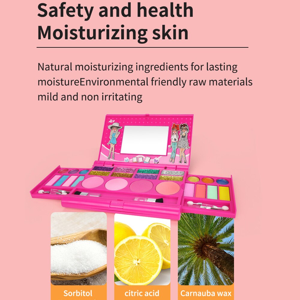 Toys for Girls Frozen Girls Makeup Kit ToKids Washable No Irritation To The Skin Makeup Set Girls Play Cosmetics Set