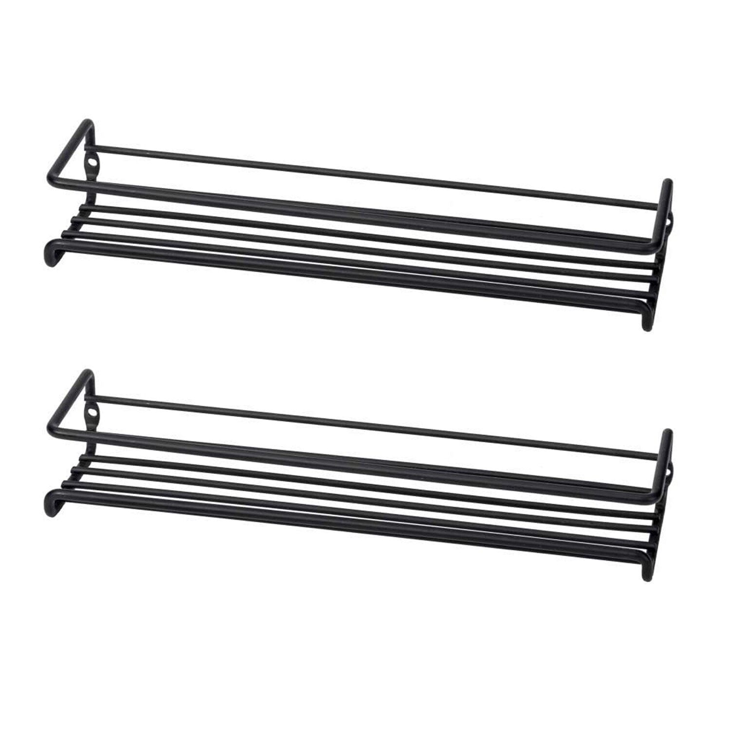 Behogar 2PCS Wall-Mount Shelf Organizer Single Layer Seasoning Hanging Spice Storage Rack for Home Restaurant Kitchen Bathroom