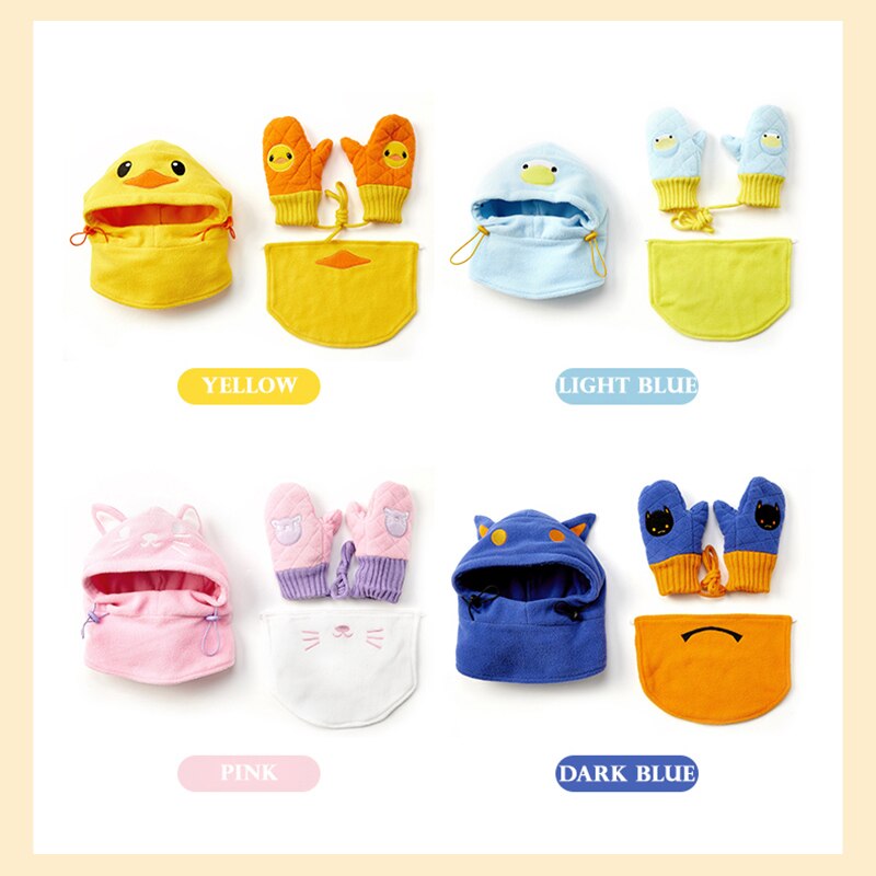 Winter kindermuts sjaal wanten kat vleermuis pinguïn eend gebreide baby kindermuts mutsen sjaals warmers handschoenen voor jongens meisjes