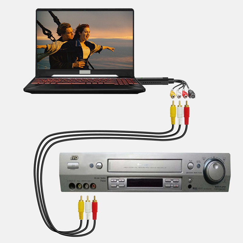 2PCS Video USB Capture Card, Convert Hi8 VHS To Digital DVD For Windows PC, Audio Video Digitize Converter Adapter