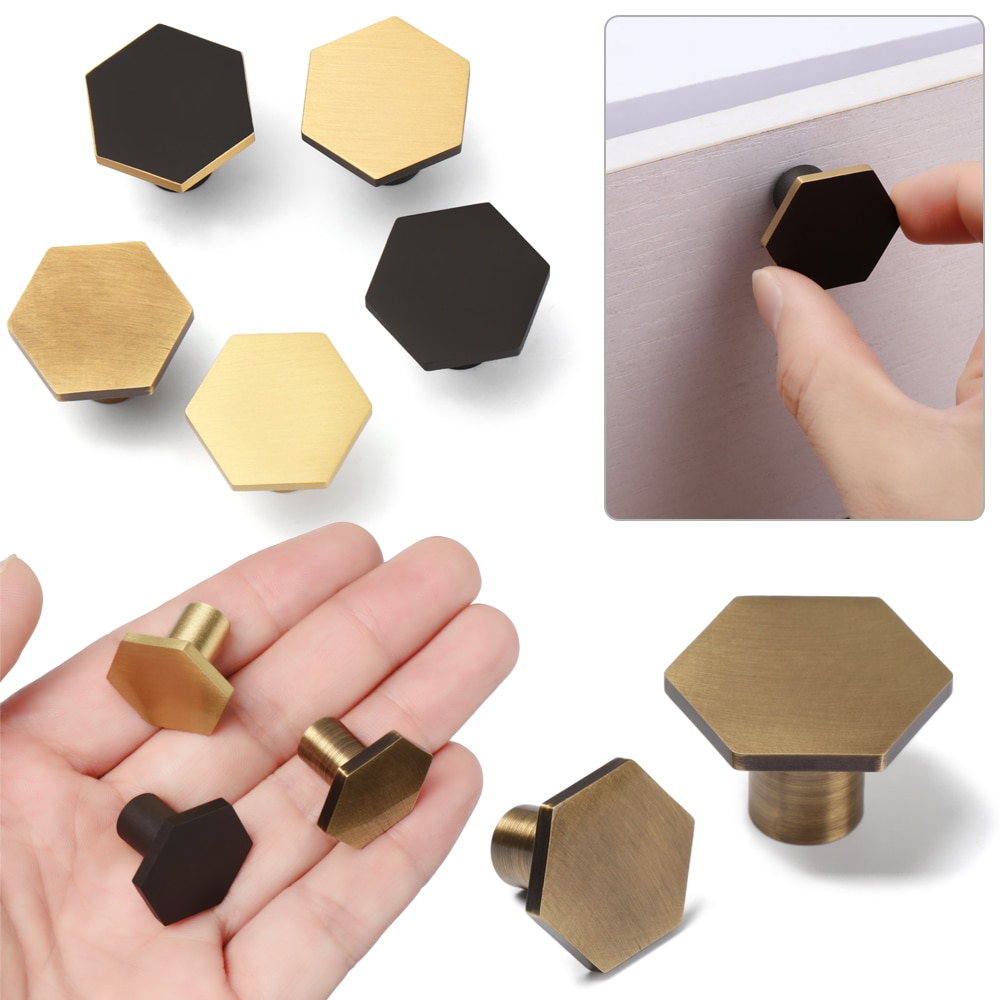 Antyczne, jednootworowe, miedziane gałki meblowe pomocnicze klamki robić drzwi sześciokątne, europejskie, wielofunkcyjne, wytrzymałe szafki