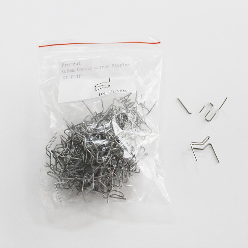 100pcs Pre-cut 0.8mm Curved Double Corner stapler plastic bumper welding repair staples