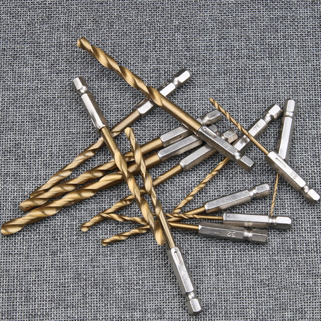 13pcs/lot 1/4 Hex Shank Drill Bit 1.5-6.5mm hexagonal handle titanium twist drill bit drill bit sets