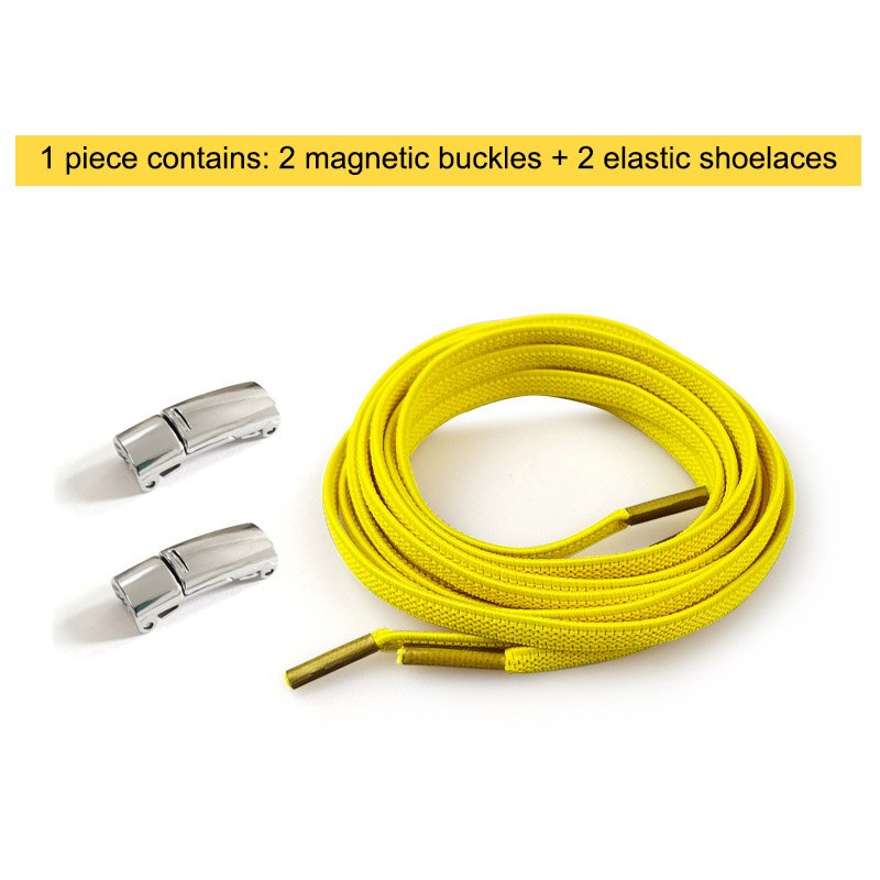Lacci magnetici elastici 1 secondo chiusura lacci creativi rapidi senza lacci lacci per scarpe bambini adulti Unisex lacci per scarpe Sneakers lacci per scarpe: YELLOW
