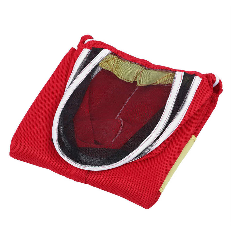 Czerwony pszczelarski kombinezon ochronny z podwójny zamek błyskawiczny oddychający kombinezon pszczeli akcesoria dla pszczelarza żart składany