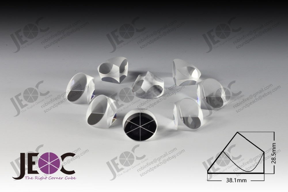 Prisme de Cube d'angle de 1.5 pouces, rétroréflecteur trièdre de 38.1mm, faisceau de retour de 5 arc secs