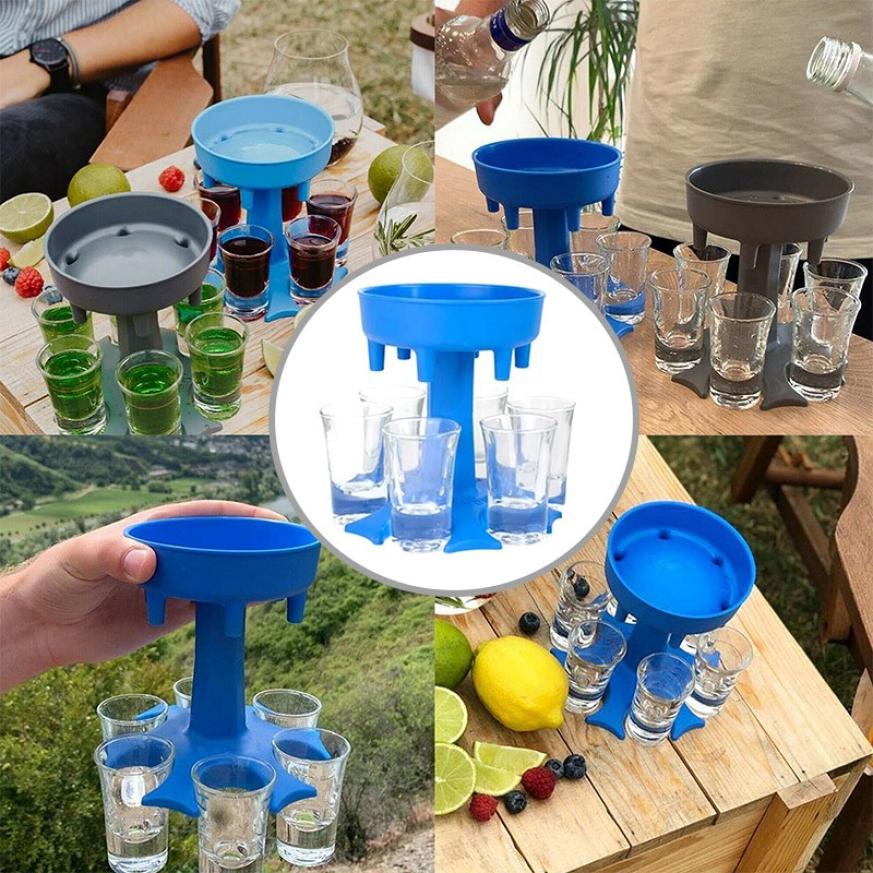 6 Glass Dispenser Caddy Alcohol Dispenser Portable Dispenser Party Bar Drinking Game Accessories Glass Dispenser
