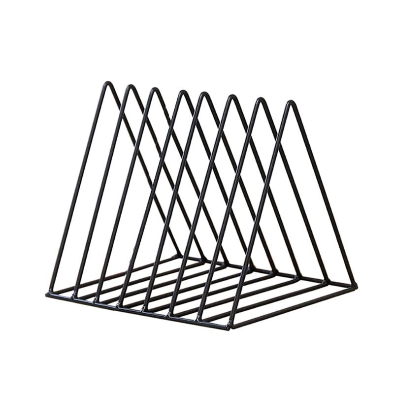 Eisen LP aufzeichnen Gestell Dreieck Buch Magzine Halfter Schreibtisch Rekord Lagerung Organizer R9UA: Schwarz XS Größe