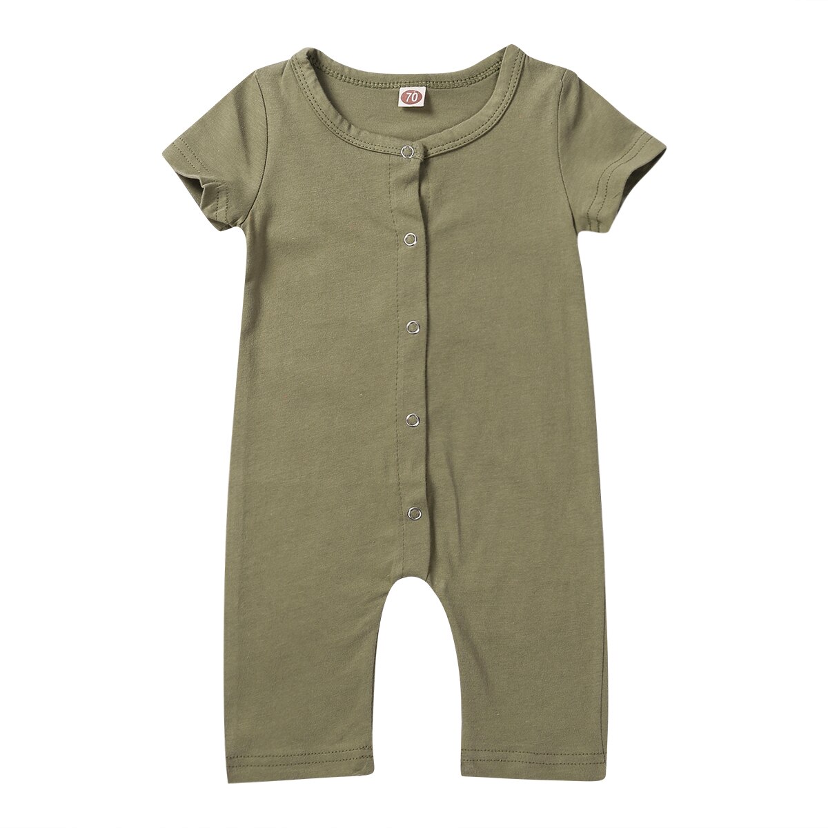 Pudcoco – barboteuse à boutons pour bébés garçons et filles, vêtements d'été, combinaison à manches courtes, tenue, costume de soleil: green / 3M