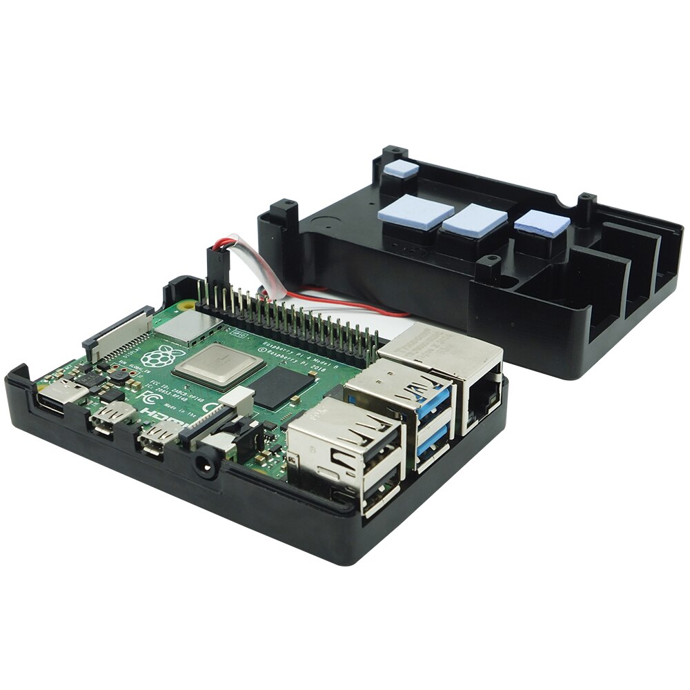 Dual Fans Raspberry Pi 4 Model B Aluminium Metal Case Met Super Twee Koelventilator Met Koellichamen Voor Raspberry pi 4