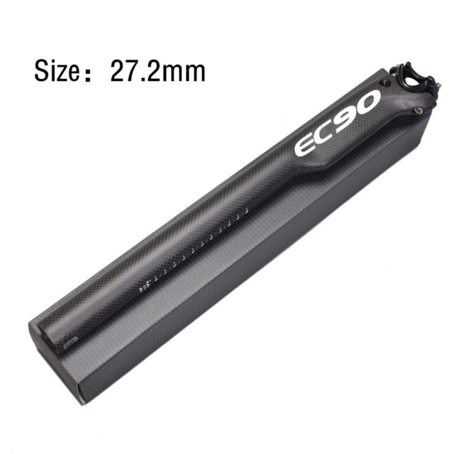 Tija de sillín ec90 con cuentagotas, canoa, tija de carbono para mtb, tige de selle reggisella, tija de asiento de carbono, 27,2/30,8/31,6x350/400mm, novedad: black 27.2mm