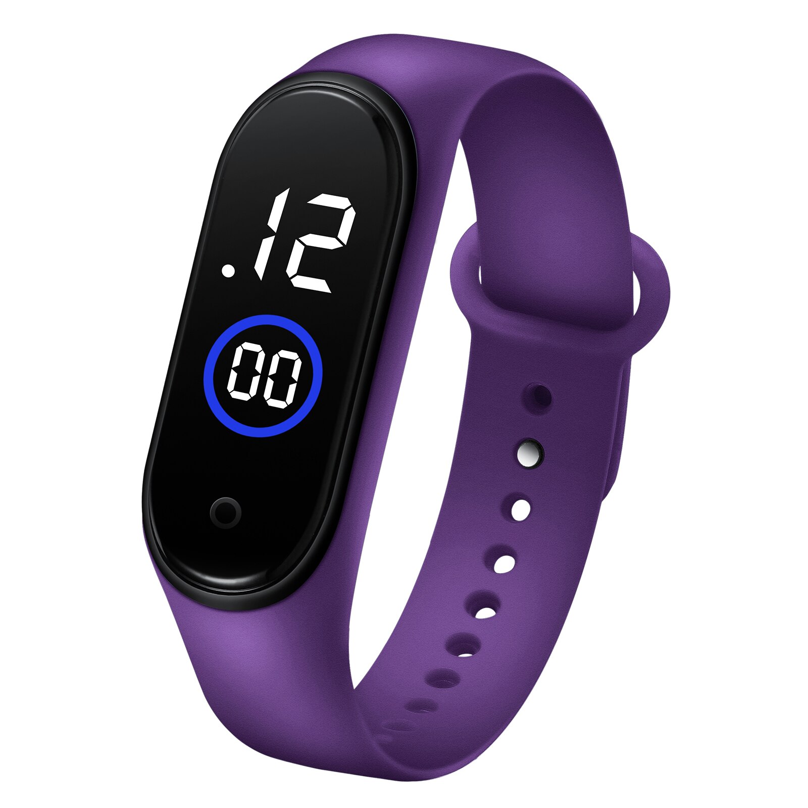 Herenhorloge led digitaal waterdicht horloge herenhorloge elektronisch polshorloge horloges voor mannen siliconen relogios masculinos часы: M4- paars