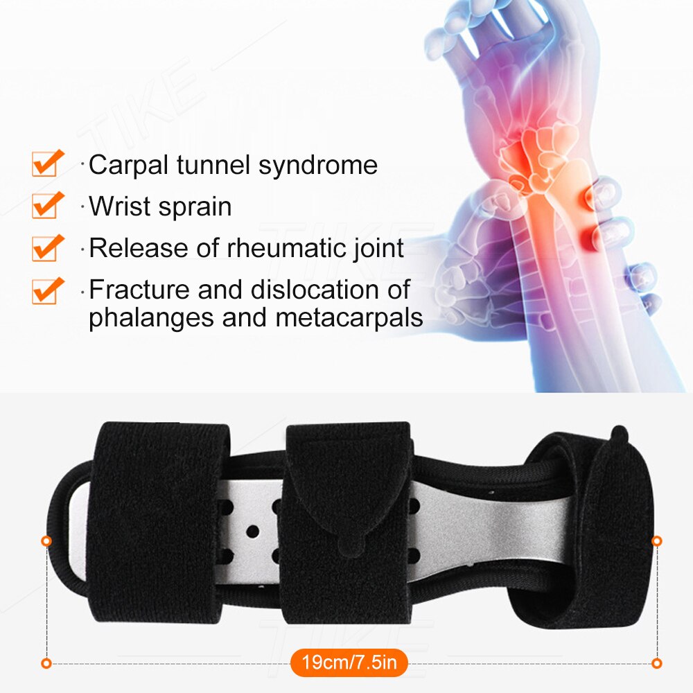 Tike Pols Hand Palm Brace Ondersteuning Met Metalen Spalk Stabilisator Voor Tendinitis Artritis Carpaal Tunnel Syndroom, Verstuikingen Stammen