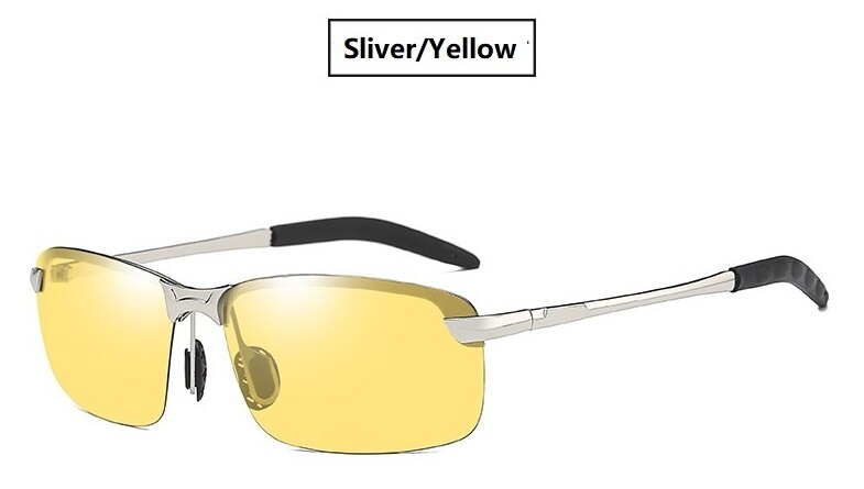 Driving Glasses Polarized night Driving Sunglasses Men Women Anti-glare Night Driver Goggles gafas Enhanced Light Glasses: Sliveryellow