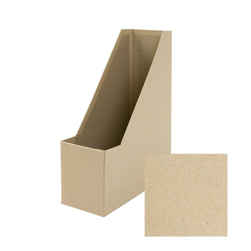 Sammenklappelig magasinholder karton avis filholder skrivebord top organisator bogstang beige træ naturpapir ( 2 stk.)