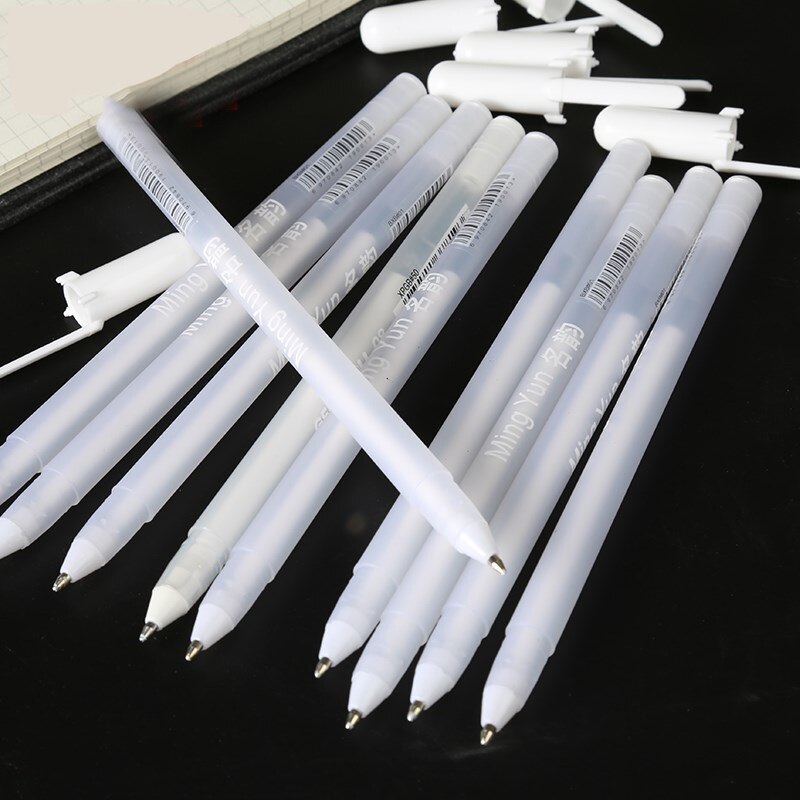 1pc 0.7mm vit highlight penna student skiss ritning graffiti konst markörer komisk krok liner penna brevpapper konst tillbehör