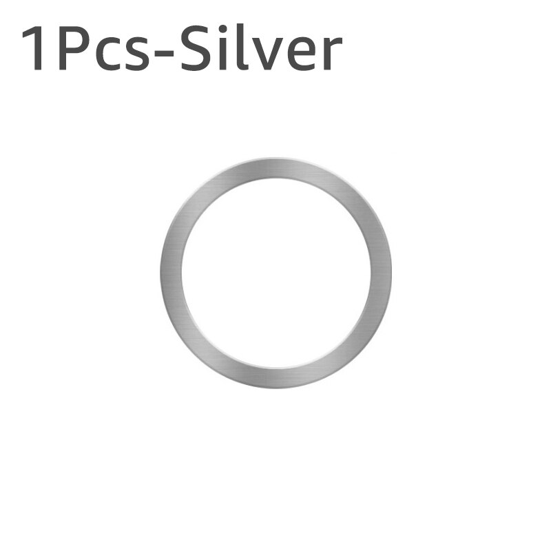 Magnetic Wireless Charger Sticker Universal Metal Rings Plate for Magsafe Wireless Charger Car Phone Holder Sheet for iPhone 13: 1Pcs-Silver