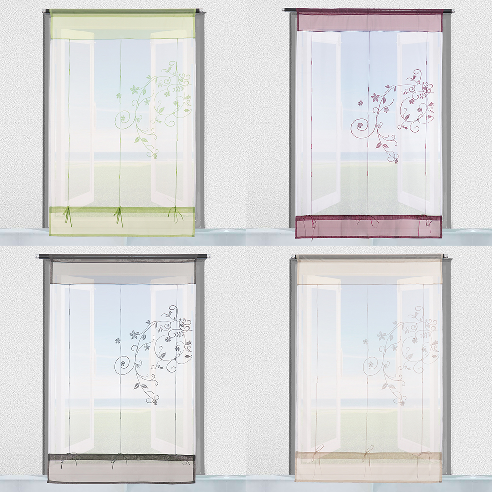 1pc romerske persienner vindue tyl voile gardin populært flot gennemsigtigt polyester gardiner broderet pastoral gardin boligindretning