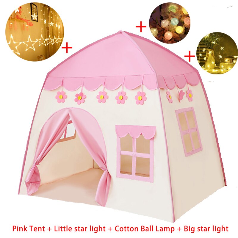 Giocare Tenda Per I Bambini Tenda dei Giocattoli Per Le Ragazze Della Principessa Castello Protable Casa del Gioco della Tenda Wigwam Per Bambini Brithday regalo: Set 09