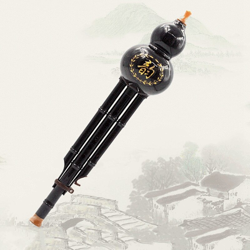 Chinese Traditional Hulusi Gourd Cucurbit Flute Key C Ethnic Musical Woodwind Instrument for Beginner