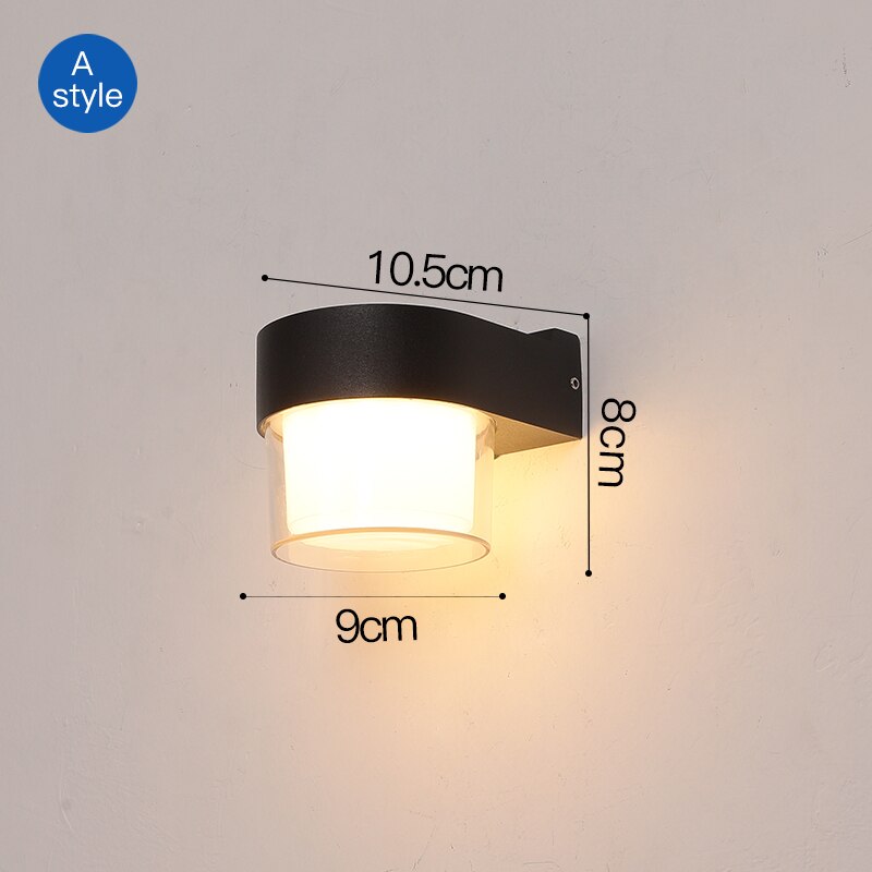 Moderne Outdoor Waterdichte IP65 Wandlamp LED Verlichting Voor Binnenplaats Licht Gangpad Balkon Gang Decoratieve Verlichting Veranda Tuin: A 8x9x10.5cm / No Senor / Warm White