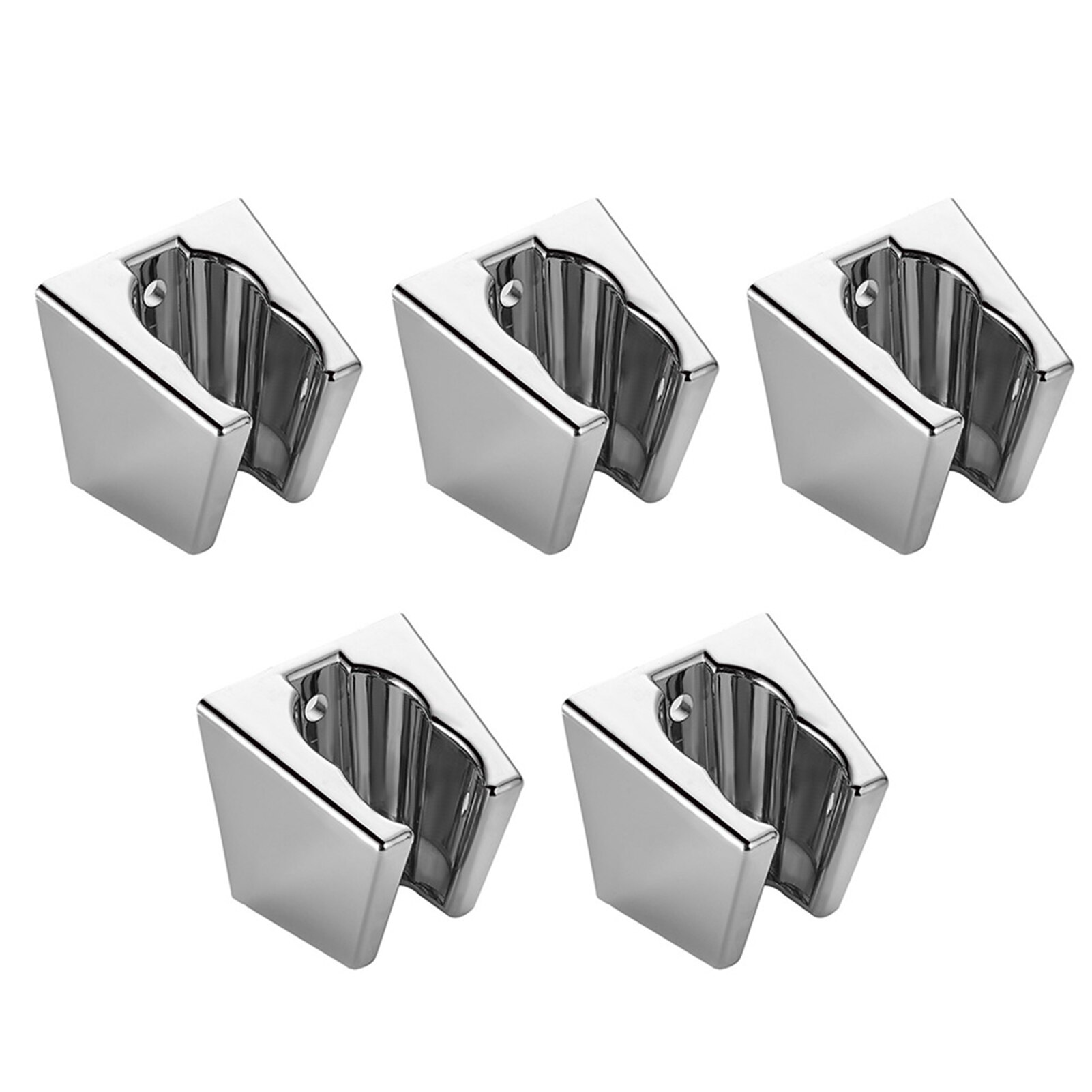 5Pcs Installeren Badkamer Accessoires Wall Mounted Douchekop Houder Moderne Abs Zilveren Hand Sproeier Eenvoudige Opslag Beugel