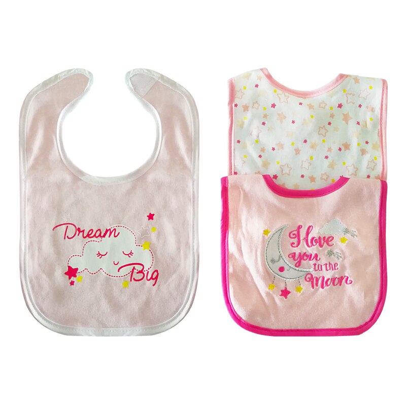 Abnehmbare Baby Lätzchen 3 teile/los Wasserdichte bandana Neugeborene Baumwolle Fütterung Cartoon Lätzchen Baby Spucktücher