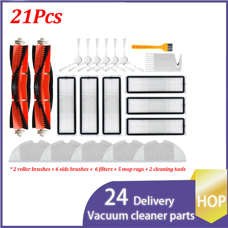 Hepa Filter for Xiaomi Mijia 1C 2C STYTJ01ZHM / Dreame F9 / Mi Robot Vacuum Mop Cleaner Roller Brush Accessories Spare Parts Kit: Dark Grey