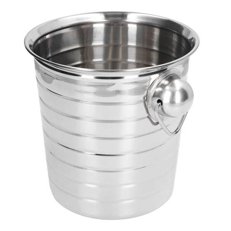 Champagne Bucket Stainless Steel Double Sided Dual Handle Retro Shape Polishing Wine Bucket for Home Bar Hotel Eco-friendly