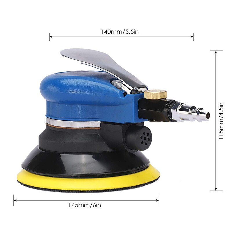 5 inch luchtgedreven excentrische schuurmachine 125 mm dubbele pneumatische schuurmachines luchtschuurmachine & polijstmachine voor auto en metaal
