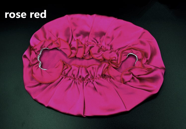 100% Mulberry Seide Kappen für Schlaf Komfortable Weiche Seide Nacht Kappe Hüte Bonnet Beanie Hut Solide Farbe Freies: rose red
