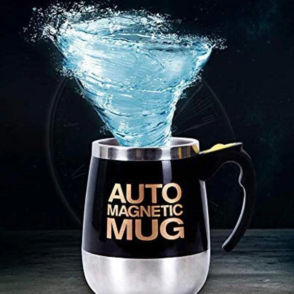 Taza de auto agitación 401-500 Ml taza de mezcla antiquemaduras magnetizada de acero inoxidable con tapa taza de mano MugWirh tapa para café leche