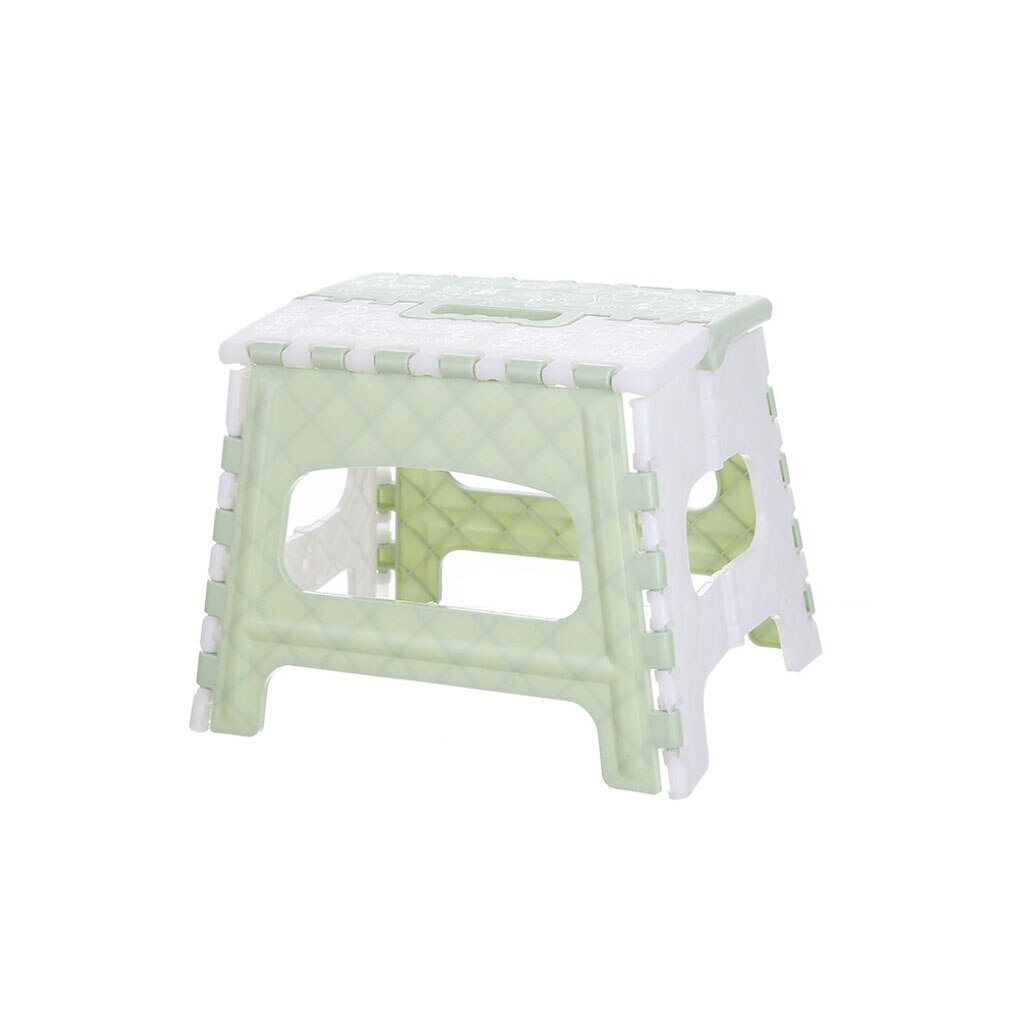 Bærbar trinstol plast sammenklappelig barnestol skridsikker brusebadstol: Grøn