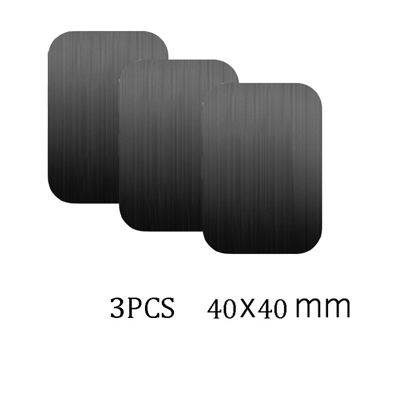Telefoon Case Magneet Sticker Metalen Plaat Schijf Voor Magneet Auto Telefoon Houder Ijzeren Plaat Sticker Mobiele Magneet Houder Stand Accessoires: 3PCS Drawing Black