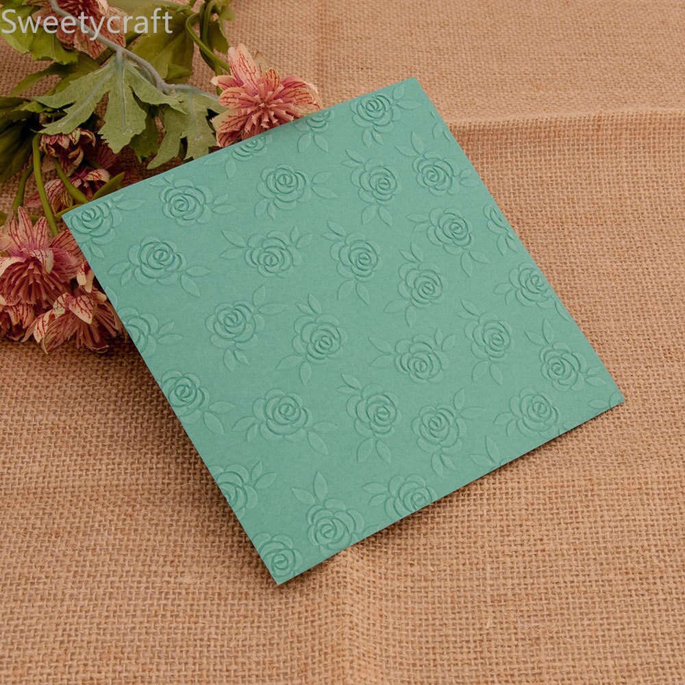 Rose Flower Embossing Folders For Christmas Card Making Supplies Paper Craft Scrapbooking Plastic Embosser Stencil