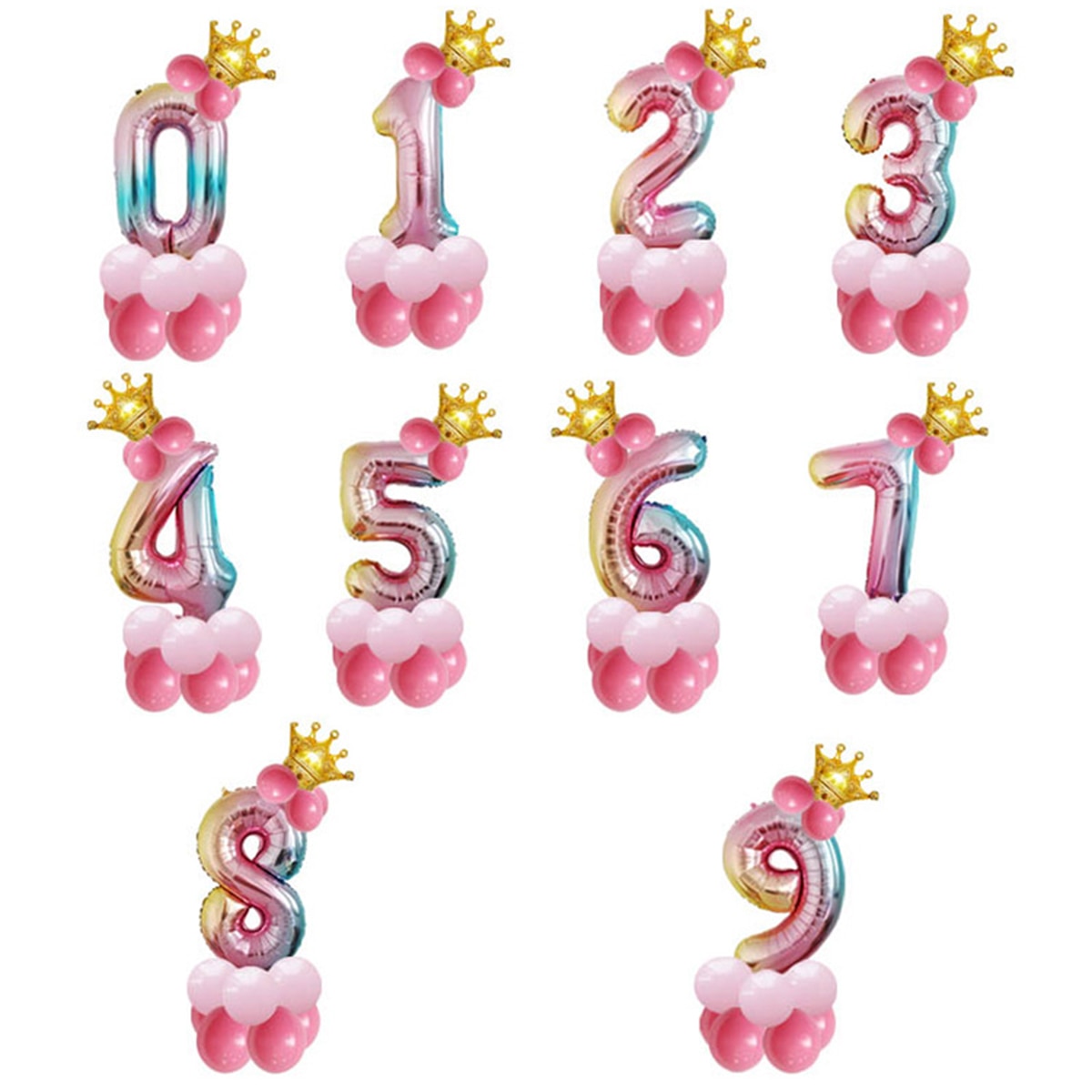 14 Pcs Nummer Lucht Ballon Verjaardag Ballonnen Verjaardagsfeestje Decoraties Kids Folie Ballon Figuren Ballon Ballen Babyshower