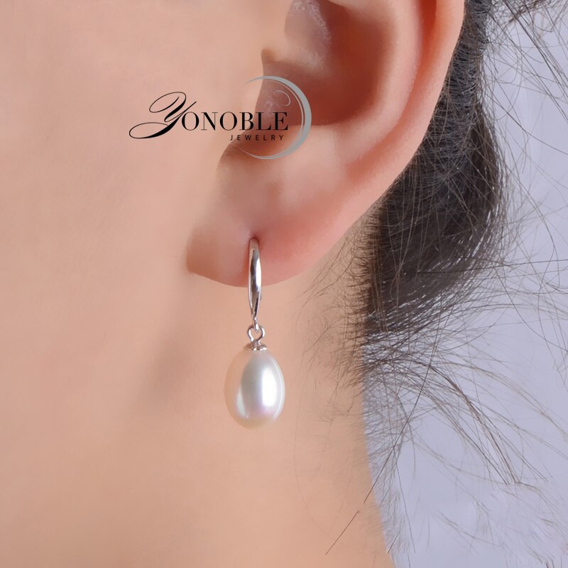 Echte Natuurlijke Parel Oorbellen Voor Vrouwen 925 Silver White Zoetwater Parel Earring