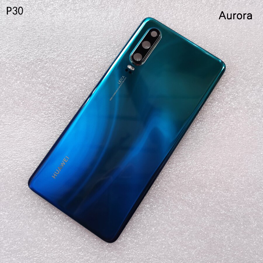 Original bakre glasskydd för huawei  p30 pro  p30 pro hölje batteri bakdörr reservdelar+ lim+kamera blixt lins vog