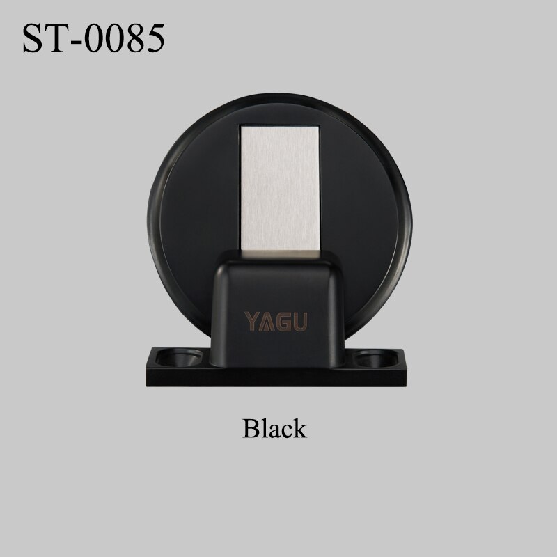 Gold Magnetic Door Stopper Black Magnet Door Stops Nickel Holder Hidden Catch Floor Bronze Doorstop for Toilet: black