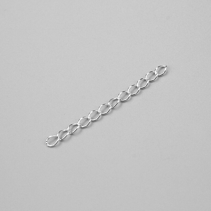 50 peças de extensão e extensão jóias corrente/colar, colar/pulseira cauda extensor encontrado diy jóias: 7cm Silver