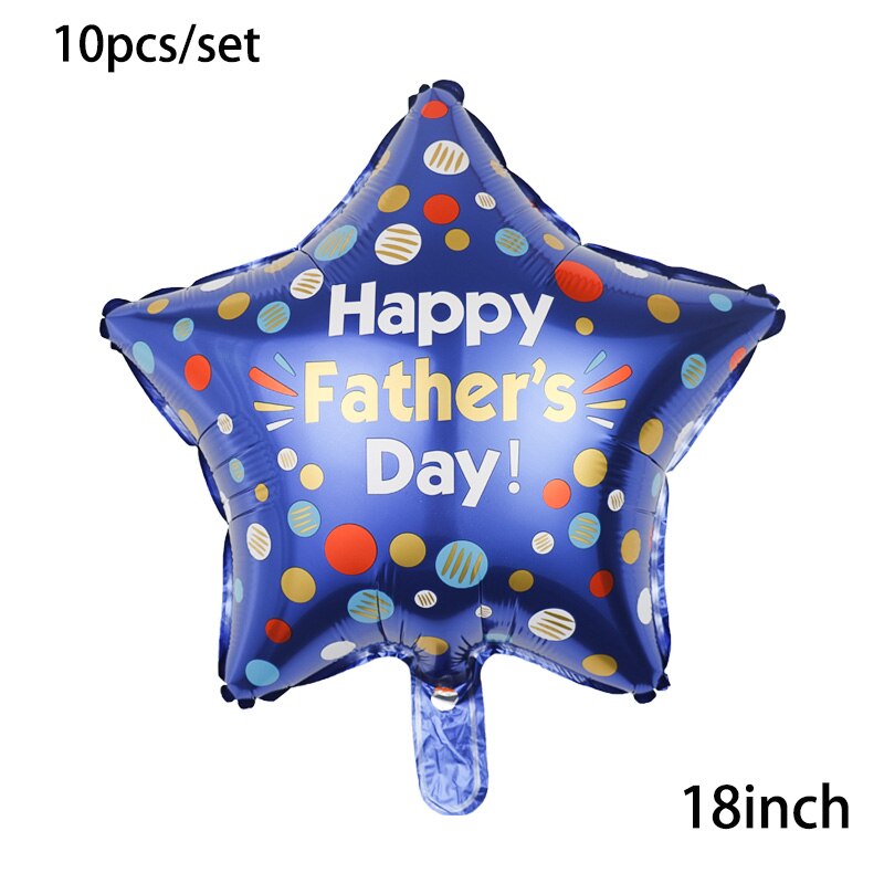 10Pcs 18Inch Engels Gelukkige Vaderdag Helium Globos Beste Vader Grote Vader Folie Ballonnen Vader Moeder Party decoratie: Marble